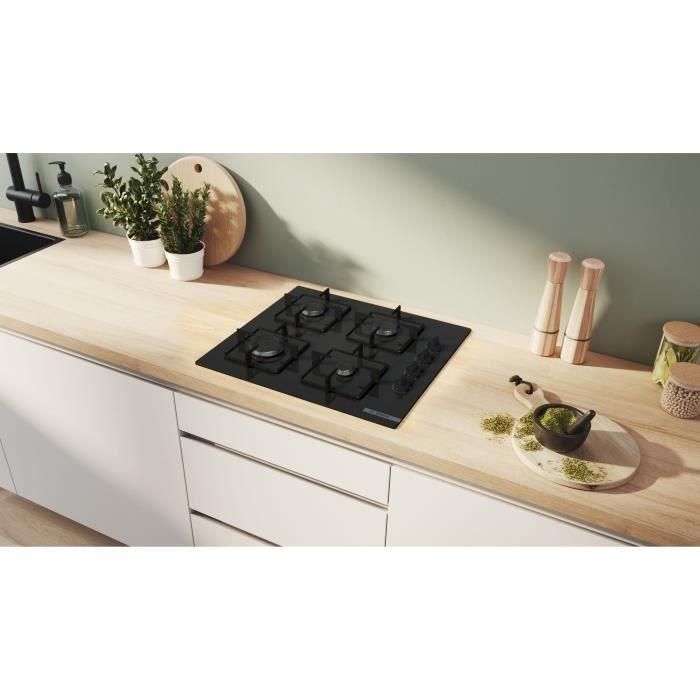 Placa de gas BOSCH Serie 2 - 4 quemadores - 52 x 59 x 5,4 cm - POP6B6K30 - Negro 1 Placa de gas BOSCH Serie 2 - 4 quemadores - 52 x 59 x 5,4 cm - POP6B6K30 - Negro 1