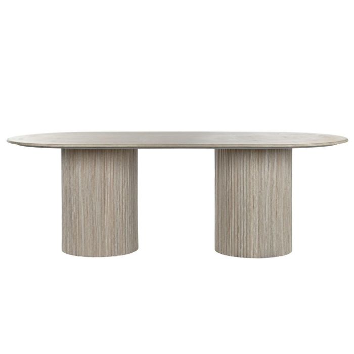 Mesa Ovalada Comedor Moderno DKD Home Decor Beige Blanco 100 x 75 x 220 cm 1