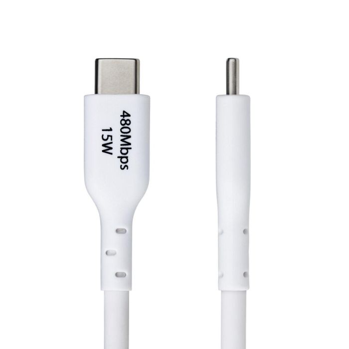Cable USB Startech USB2AC3MNCWHE Blanco 3 m 3 Cable USB Startech USB2AC3MNCWHE Blanco 3 m 3