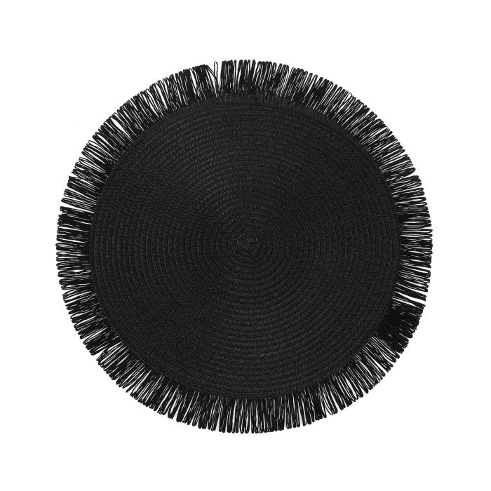 Salvamantel Con Flecos Negro Versa (6 Unidades) Salvamantel Con Flecos Negro Versa (6 Unidades)