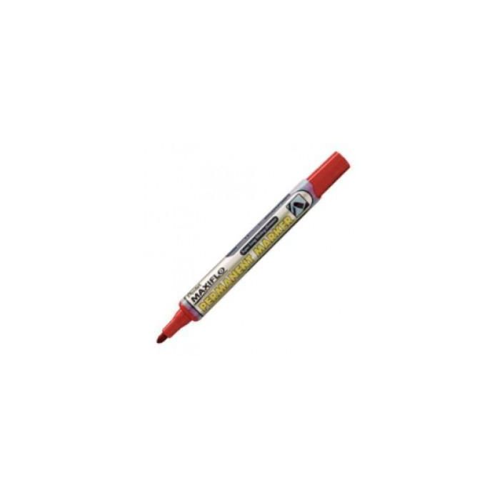 Pentel NLF50 Rotulador Permanente Punta Bala Rojo. Tinta resistente y casi sin olor. Trazo 1.2-1.5mm.