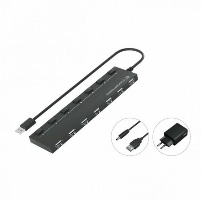 Conceptronic Hub USB 2.0 Hubbies08 7 Puertos, Negro - Expansión para PC/Portátil, Plug and Play, Incluye Adaptador 9 Conceptronic Hub USB 2.0 Hubbies08 7 Puertos, Negro - Expansión para PC/Portátil, Plug and Play, Incluye Adaptador 9