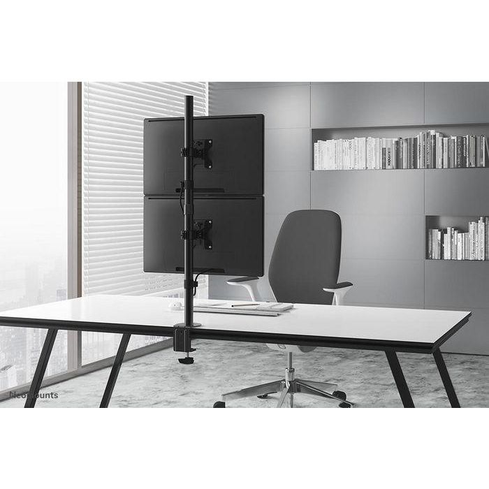 Neomounts Full Motion Dual Desk Mount (Clamp & Grommet) For Two 10-32" Monitor Screens - Black 2 Neomounts Full Motion Dual Desk Mount (Clamp & Grommet) For Two 10-32" Monitor Screens - Black 2