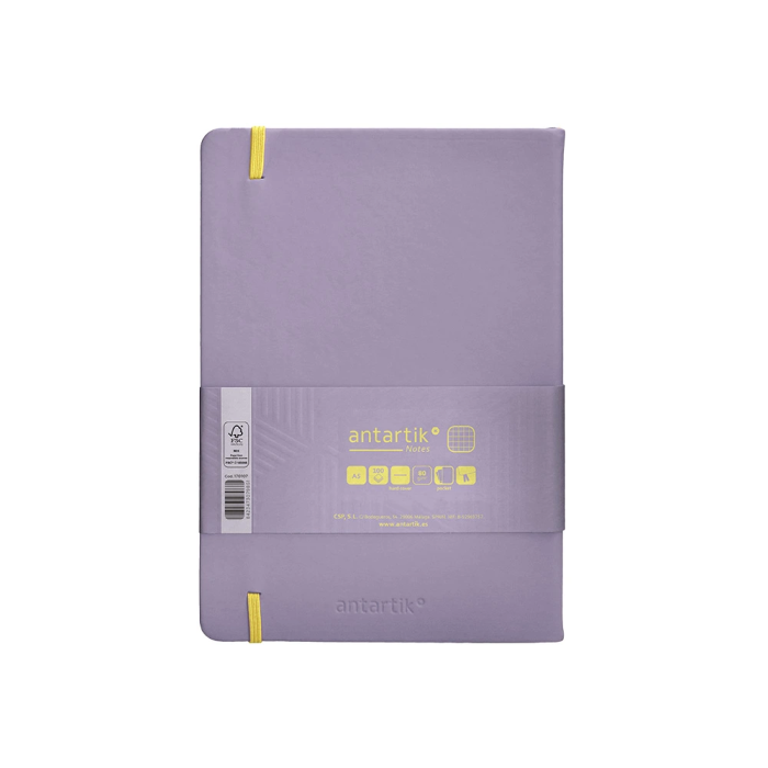 Antartik Cuaderno A5 Tapa Dura Hojas Cuadriculadas Morado y Amarillo 100 Hojas 80gr FSC 2