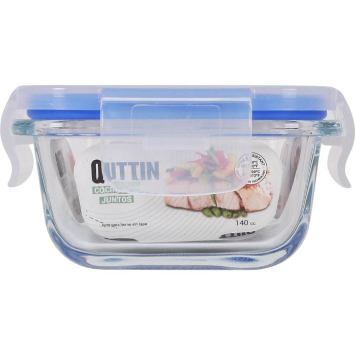 Quttin Fiambrera Cuadrada Hermética Sin Válvula 10 x 10 cm 140 cc 1