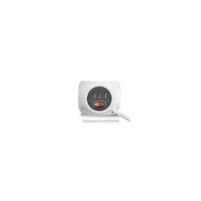 Regleta Enchufes Cubo Ewent EW3939 USB 5V 2A Blanco 4 Regleta Enchufes Cubo Ewent EW3939 USB 5V 2A Blanco 4