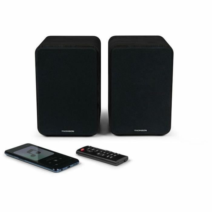 THOMSON WS600DUO - Juego de 2 altavoces con caja de madera - 100W - Bluetooth 5.0 - 2 salidas RCA - Negro THOMSON WS600DUO - Juego de 2 altavoces con caja de madera - 100W - Bluetooth 5.0 - 2 salidas RCA - Negro