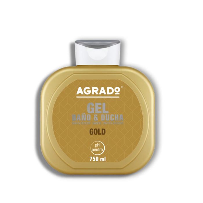 Agrado Gel de Baño y Ducha Gold 750 ml - Fragancia Intensa y Atractiva, pH Neutro para Piel Hidratada. Testado Dermatológicamente