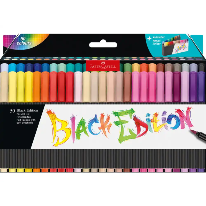 Faber Castell Rotulador Black Edition Punta de Pincel Caja 50 Unidades Colores Surtidos 2