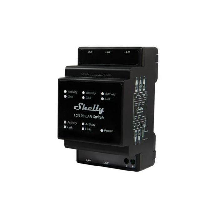 Shelly Relais Interruptor Inteligente 5 Puertos 10/100 Mbit Carril DIN Negro 110-240V 0 Shelly Relais Interruptor Inteligente 5 Puertos 10/100 Mbit Carril DIN Negro 110-240V 0