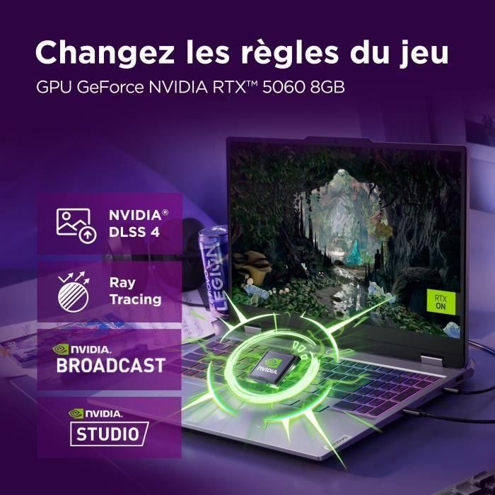Portátil gaming LENOVO LOQ 15IRX10 | Sin Windows - Pantalla FHD de 15'' y 144 Hz - Core i7-13650HX - RTX 5060 de 115 W - 16 GB de RAM - SSD de 512 GB 3 Portátil gaming LENOVO LOQ 15IRX10 | Sin Windows - Pantalla FHD de 15'' y 144 Hz - Core i7-13650HX - RTX 5060 de 115 W - 16 GB de RAM - SSD de 512 GB 3