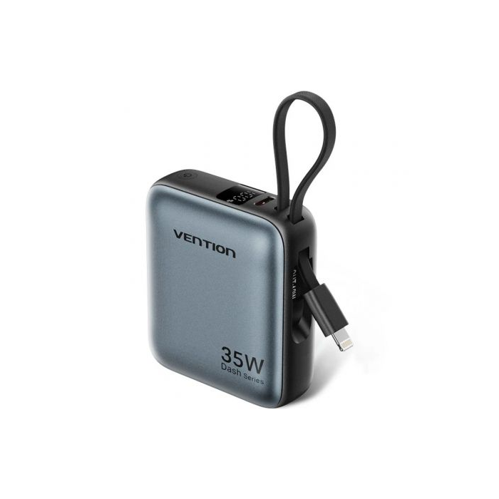 Powerbank 10000mAh Vention FHFN0/ 35W/ Gris/ Incluye Cable USB TIpo-C y Lightning 0 Powerbank 10000mAh Vention FHFN0/ 35W/ Gris/ Incluye Cable USB TIpo-C y Lightning 0