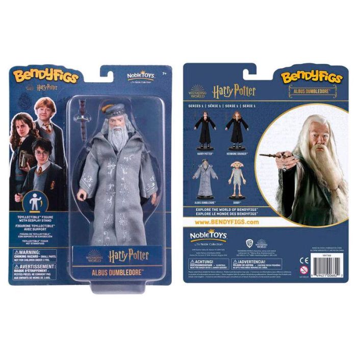 Noble Collection Figura Maleable Bendyfigs Dumbledore con Varita Harry Potter 19cm