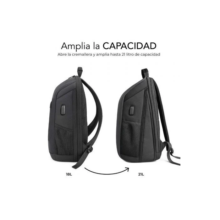 Subblim SUBBP-5NXAP01 Mochila para Portátiles hasta 15.6", 21L, Puerto USB, Negra 1