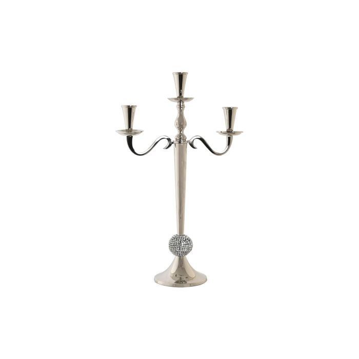 DKD Home Decor Candelabro Glam Colección Camila Plateado Cromado de Aluminio y Acrílico Desmontable 30x46x12 cm
