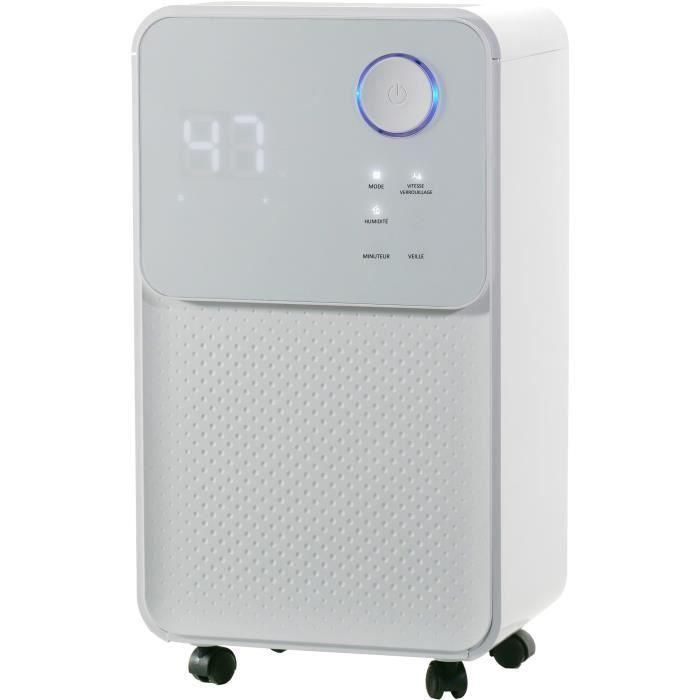 Oceanic Deshumidificador de Aire Eléctrico 12 L/día | Secado de Ropa, Silencioso, 25m², Depósito 2L, Desagüe Continuo, LED