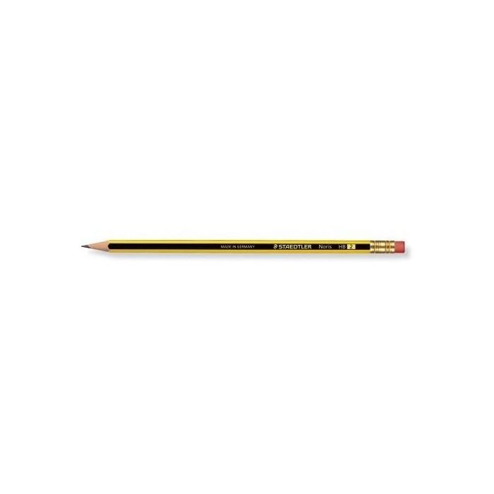 Staedtler Noris N.2 Lápiz de Grafito Hb con Goma de Borrar Integrada, Mina Protegida Anti-Rotura, Madera Certificada FSC (Unidad) 0 Staedtler Noris N.2 Lápiz de Grafito Hb con Goma de Borrar Integrada, Mina Protegida Anti-Rotura, Madera Certificada FSC (Unidad) 0