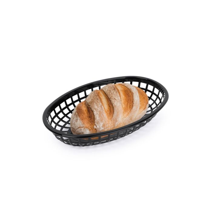 Cesta para el Pan Negro Plástico Ovalado 24 x 15 x 4,5 cm (36 Unidades) 2 Cesta para el Pan Negro Plástico Ovalado 24 x 15 x 4,5 cm (36 Unidades) 2