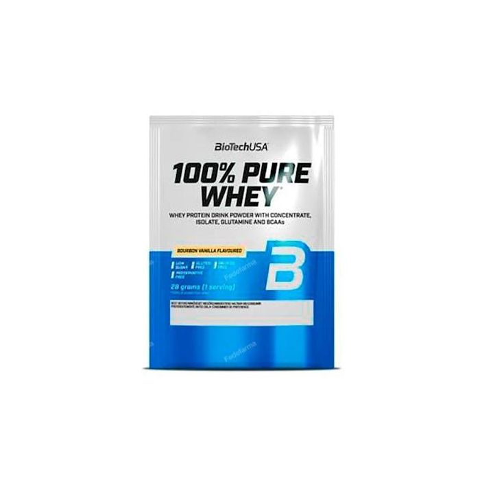 BIOTECHUSA 100% Pure Whey Sabor Bourbon Vainilla 28G Batido de Proteínas de Suero de Leche