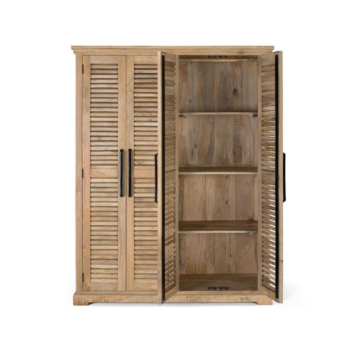 GINER Y COLOMER Armario de Madera de Mango Natural 190x150x50 cm 1 GINER Y COLOMER Armario de Madera de Mango Natural 190x150x50 cm 1
