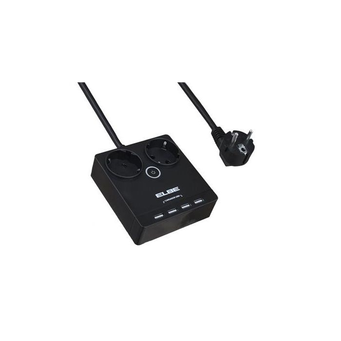 Elbe RE-001-UN Regleta 2 Tomas y 4 USB 3680W 1,8m con Protección Sobretensiones y Infantil 2 Elbe RE-001-UN Regleta 2 Tomas y 4 USB 3680W 1,8m con Protección Sobretensiones y Infantil 2