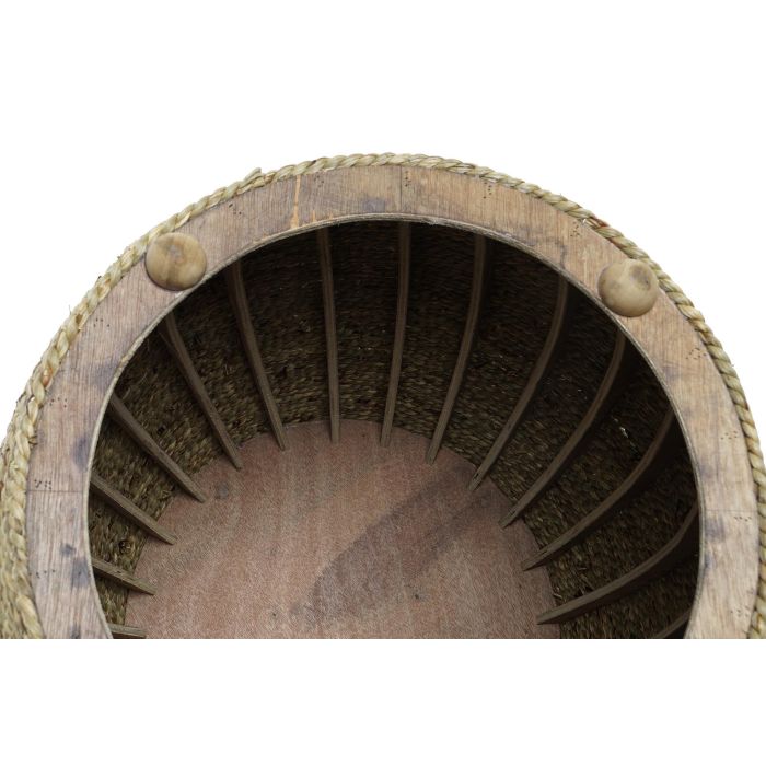 DKD Home Decor Reposapies de Cañamo y Cuerda Marron Claro 45 x 52 x 45 cm 3