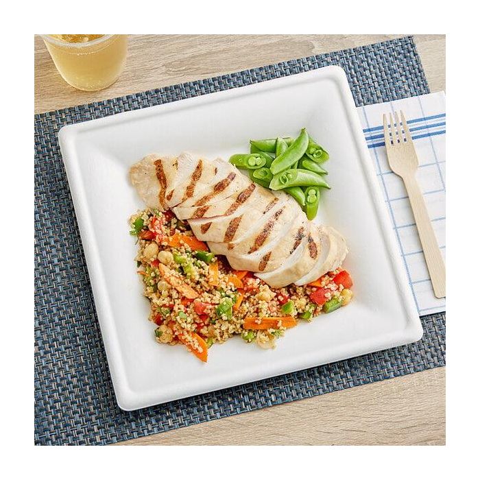 Algon Set 25 Platos Cuadrados Bio 26 cm Caña (8 Unidades)