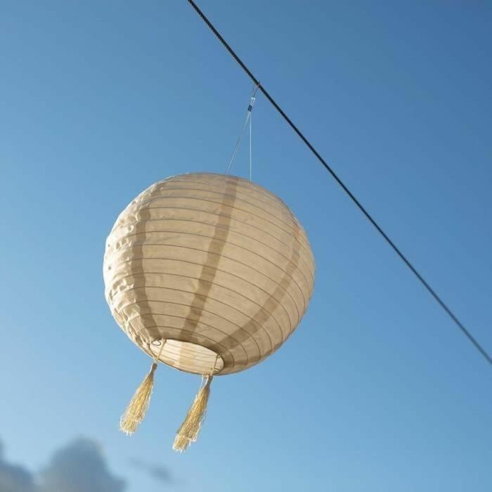 Lumisky LUM3760093541817 Juego de 3 faroles solares Himalaya Ø30cm Beige, crema y boda festiva LED blanco cálido 2