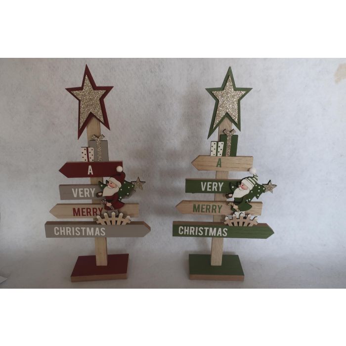 Decoracion Navidad Tradicional DKD Home Decor Rojo Verde 6 x 37 x 18 cm (6 Unidades)