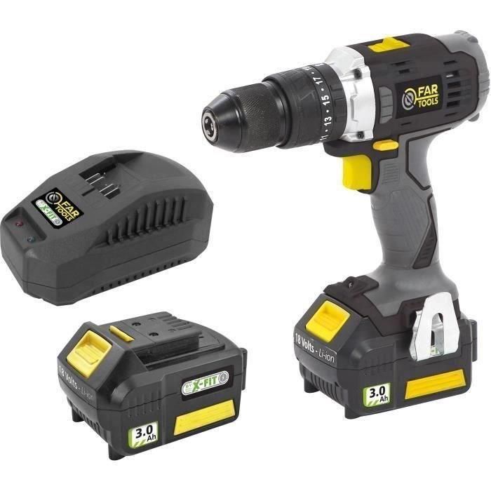 Fartools 216001 Taladro Percutor Inalámbrico XF-IMPACT 18V, 2 Baterías 3.0Ah, Cargador, 40 Nm, Portabrocas 13mm Fartools 216001 Taladro Percutor Inalámbrico XF-IMPACT 18V, 2 Baterías 3.0Ah, Cargador, 40 Nm, Portabrocas 13mm