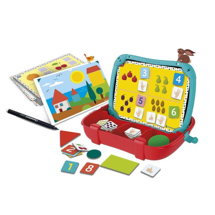 Clementoni 52676 Maletín Magnético Caja de Figuras y Formas. Juego Educativo con Números e Imanes de Colores para Niños de Primaria