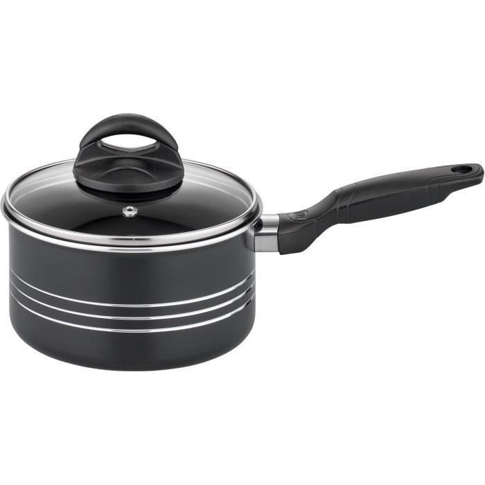 Batería de cocina - Inducción - GSW - MILANO NERO - 15 piezas - Aluminio macizo - Negro 2