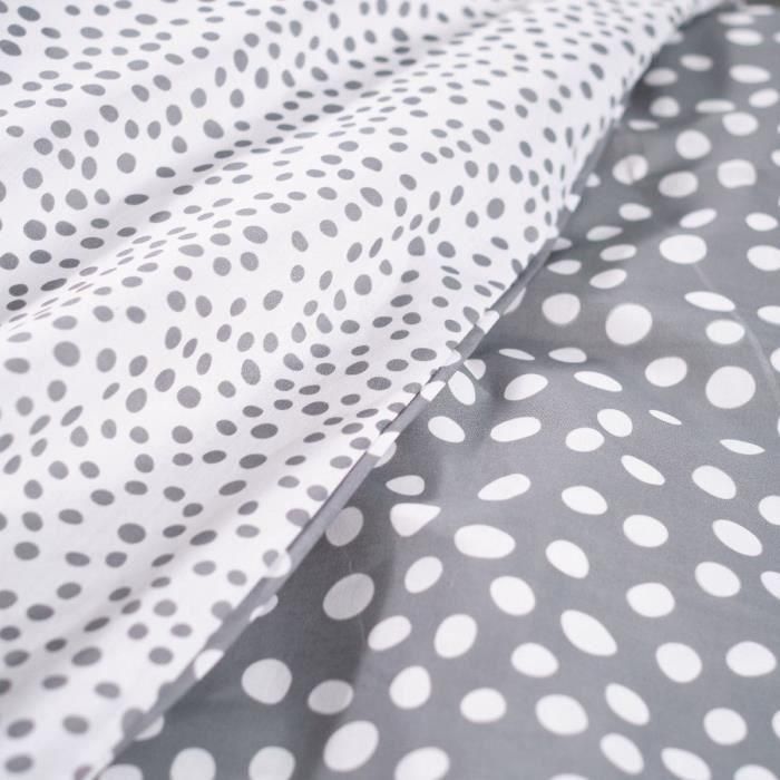 Juego de cama TODAY - funda nórdica 140x200 + 2 fundas de almohada 63x63 - 1 persona - FUNNY2.6 - Gris 2 Juego de cama TODAY - funda nórdica 140x200 + 2 fundas de almohada 63x63 - 1 persona - FUNNY2.6 - Gris 2