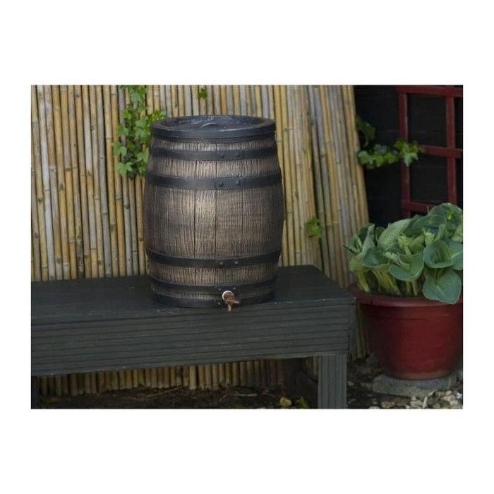 Colector de agua en forma de barril - NATURE - En PE rotomoldeado - 120 litros - Incluye accesorios 3 Colector de agua en forma de barril - NATURE - En PE rotomoldeado - 120 litros - Incluye accesorios 3