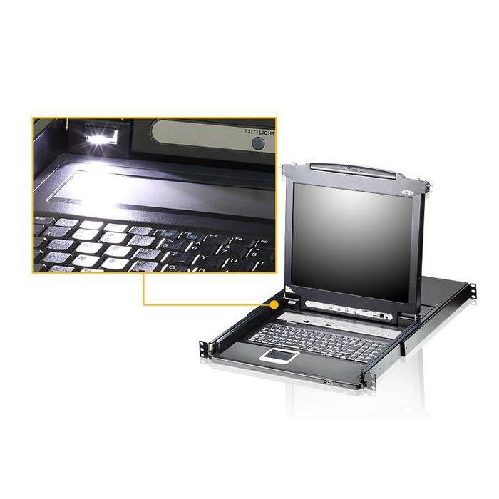 Aten KVM Switch LCD de 17" con Consola Única y Riel, 8 Puertos PS/2-USB VGA para hasta 256 PCs 2 Aten KVM Switch LCD de 17" con Consola Única y Riel, 8 Puertos PS/2-USB VGA para hasta 256 PCs 2
