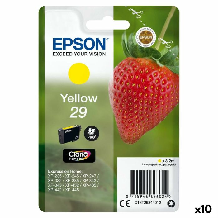 Cartucho de Tinta Original Epson XP 235 332 335 432 435 Amarillo (10 Unidades)