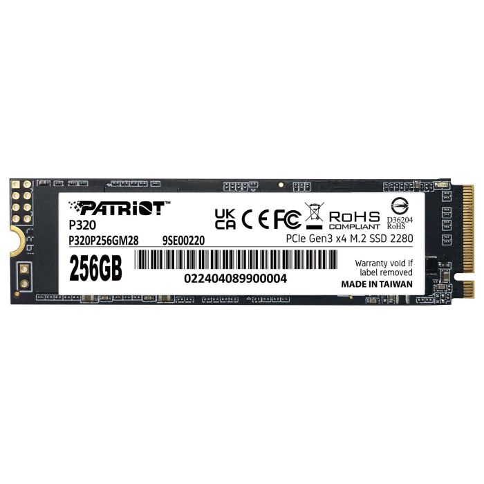 Patriot M.2 256GB P320 PCIe 3.0 2200MB/s Lectura 1200MB/s Escritura NVMe 2280 PE996 0 Patriot M.2 256GB P320 PCIe 3.0 2200MB/s Lectura 1200MB/s Escritura NVMe 2280 PE996 0