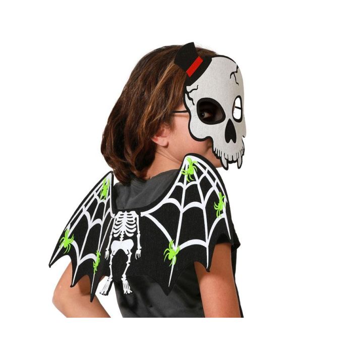 Disfraz de Esqueleto Negro con Máscara y Alas para Niño - Ideal para Halloween, Fiestas y Desfiles Escolares 0 Disfraz de Esqueleto Negro con Máscara y Alas para Niño - Ideal para Halloween, Fiestas y Desfiles Escolares 0