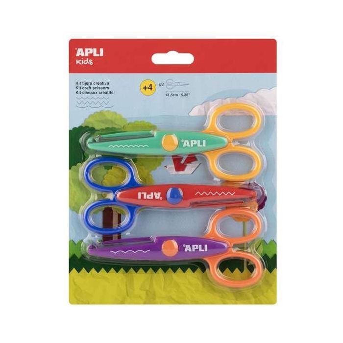 Tijera creativa 3 cortes. kit de 3 tijeras 13,5cm Tijera creativa 3 cortes. kit de 3 tijeras 13,5cm
