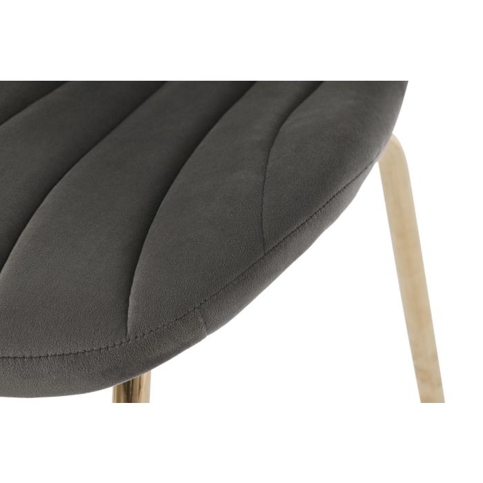 DKD Home Decor Silla Glam Gris Claro Dorado 49 x 84 x 54 cm (2 Unidades) 3 DKD Home Decor Silla Glam Gris Claro Dorado 49 x 84 x 54 cm (2 Unidades) 3