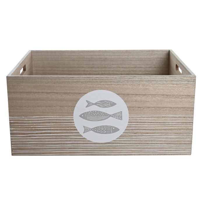 DKD Home Decor Caja de Almacenamiento Mediterráneo con Diseño de Peces, de MDF Natural, 40 x 50 x 22.5 cm 3 DKD Home Decor Caja de Almacenamiento Mediterráneo con Diseño de Peces, de MDF Natural, 40 x 50 x 22.5 cm 3