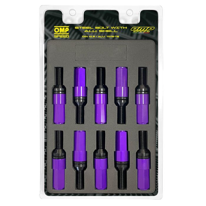 Omp OMPS09971211 Juego de 20 Tornillos con Protector de Aluminio Morado M12x1.25 Largo 28mm 0 Omp OMPS09971211 Juego de 20 Tornillos con Protector de Aluminio Morado M12x1.25 Largo 28mm 0