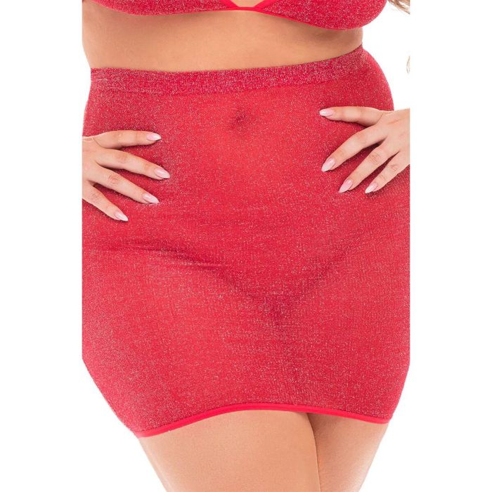 Conjunto de Lencería Pink Lipstick Rojo (XL) 3