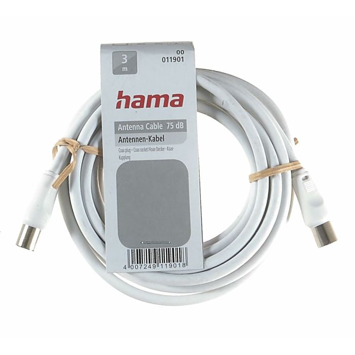 Cable Coaxial Antena TV Hama 00011901 Blanco 3 m 1