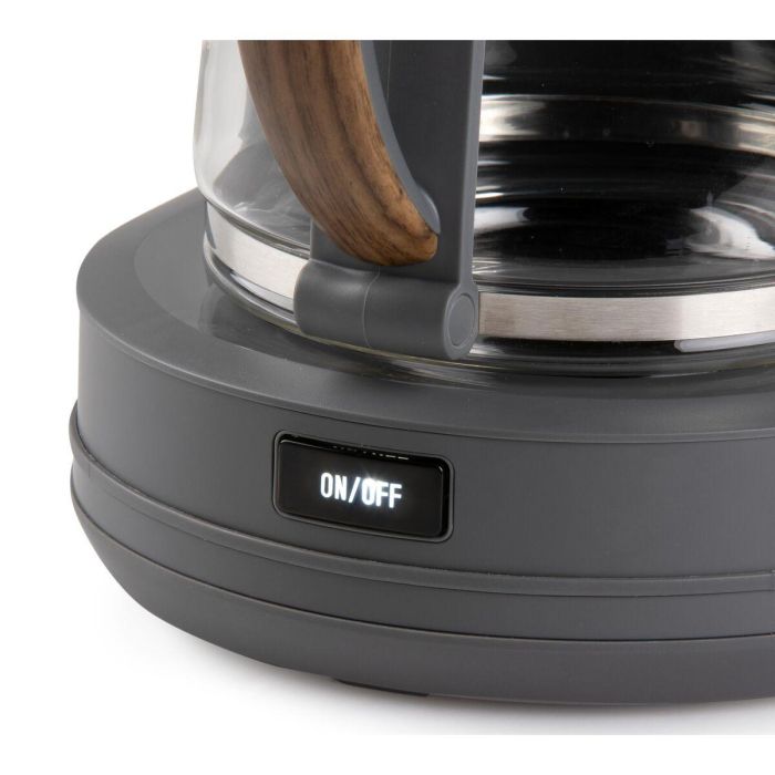 Domo DO754K Cafetera de filtro, 1.25 L, 10 tazas, Gris / Madera 7