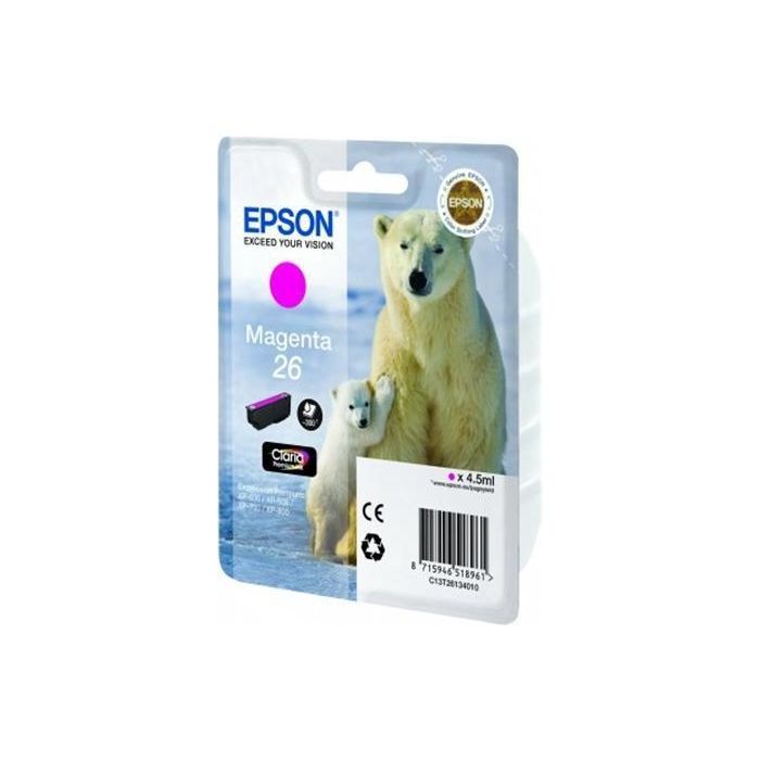 Epson Tinta Magenta Claria Premium 26 para XP-510, XP-520, XP-600, XP-605, XP-610, XP-615, XP-620, XP-625, XP-700, XP-710, XP-720, XP-800, XP-810, XP-820 (4.5 ML)