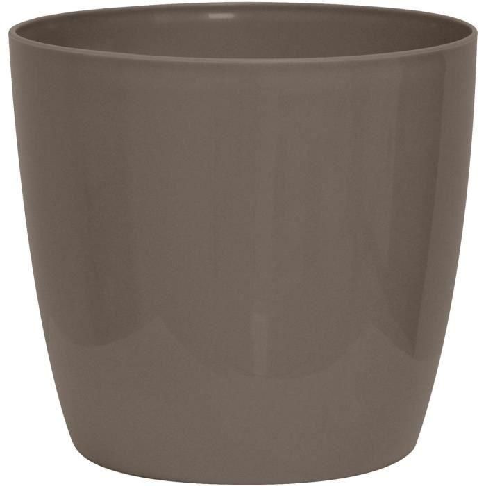 Maceta brillante - GARDEN ID - Taupe Brillante con ruedas - 30 x 27 cm - Aspecto cerámico - Impermeable - Fácil de mover Maceta brillante - GARDEN ID - Taupe Brillante con ruedas - 30 x 27 cm - Aspecto cerámico - Impermeable - Fácil de mover
