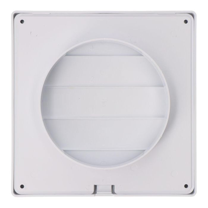 Rejilla ventilación cuadrada empotrable con lamas móviles 170x170mm enclavamiento ø120mm abs blanca 2