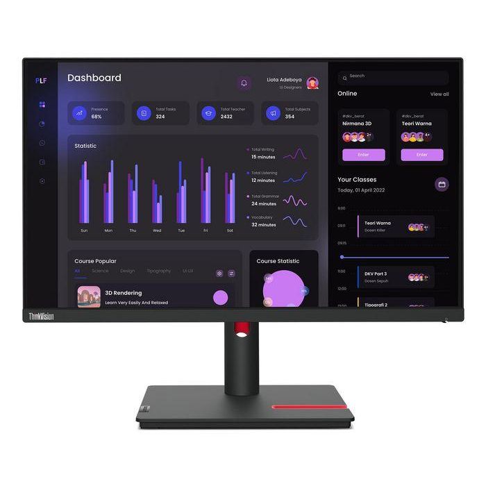 Lenovo Monitor T24i-30 23.8" IPS Full HD Soporte Ergonómico Baja Luz Azul 99% sRGB 4