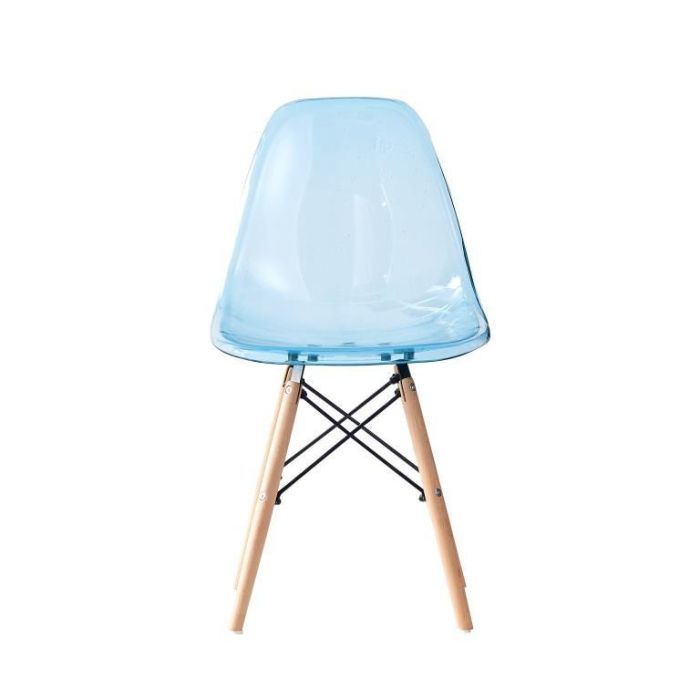 DKD Home Decor Silla Urban de Pvc y Abedul Azul Natural, Alto 81.5 cm, Asiento 44 cm, Desmontable 1